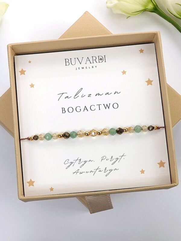 bransoletka na szczęście i bogactwo "talizman bogactwo" na sznurku