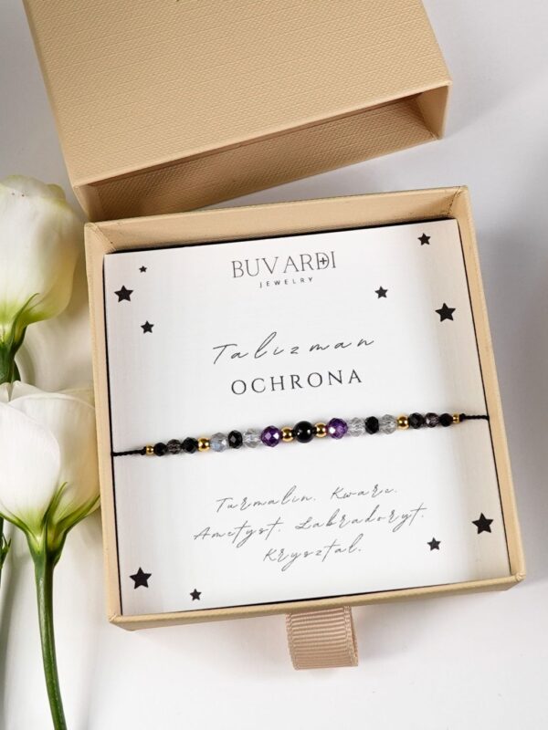 Bransoletka talizman ochrona z kamieni naturalnych