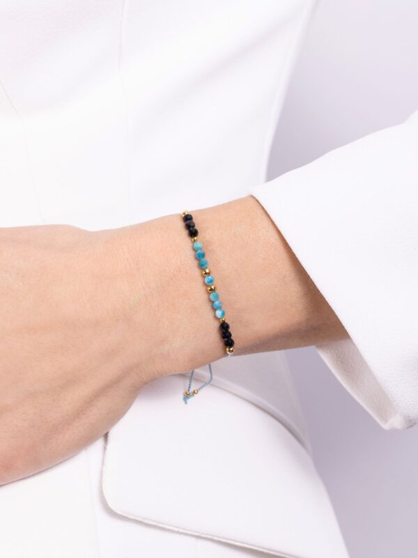 bransoletka czakry gardła z apatytem na sznurku