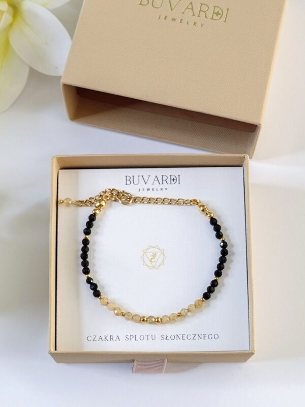 bransoletka damska z cytrynem dla czakry splotu słonecznego