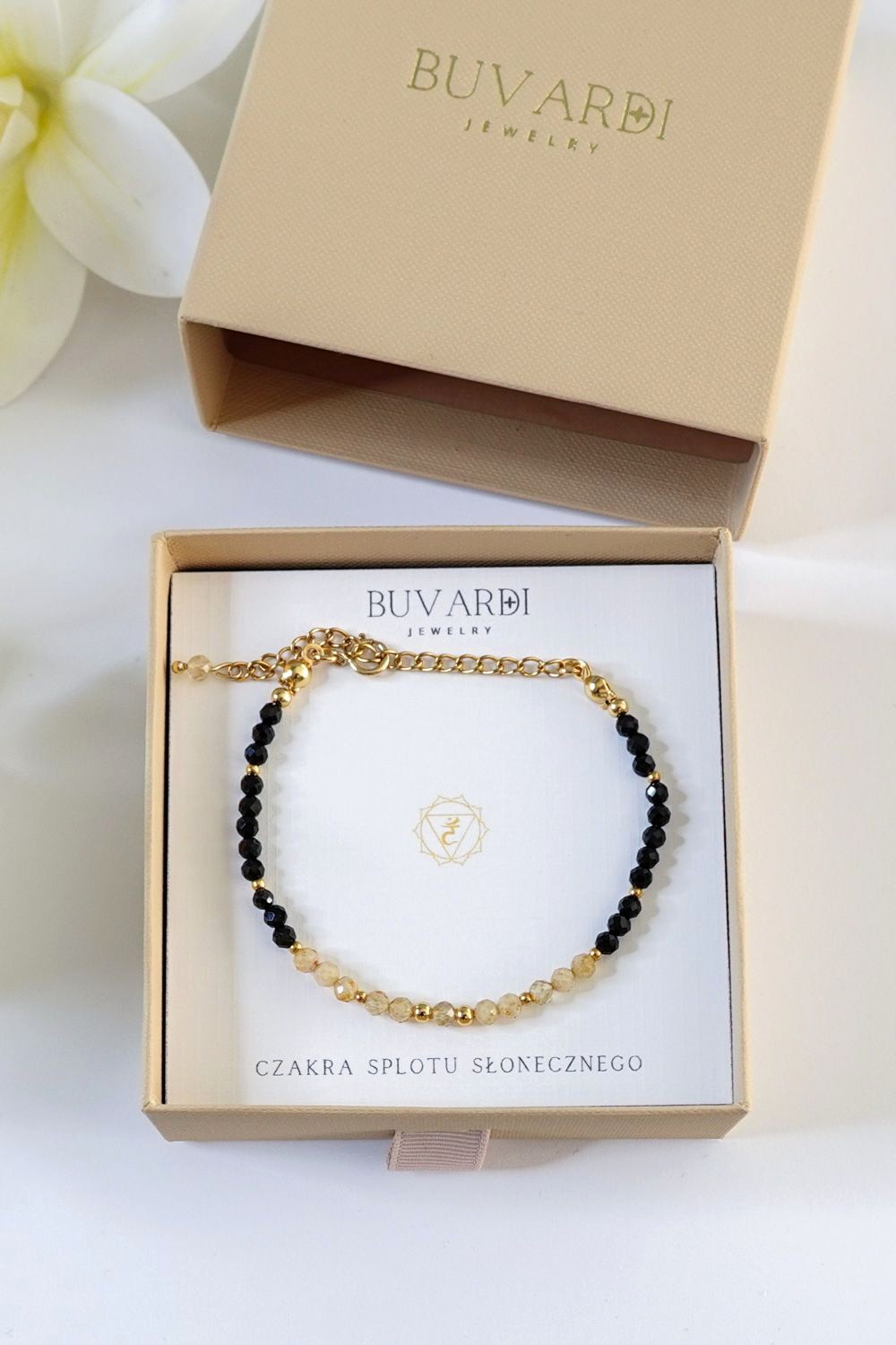 bransoletka damska z cytrynem dla czakry splotu słonecznego