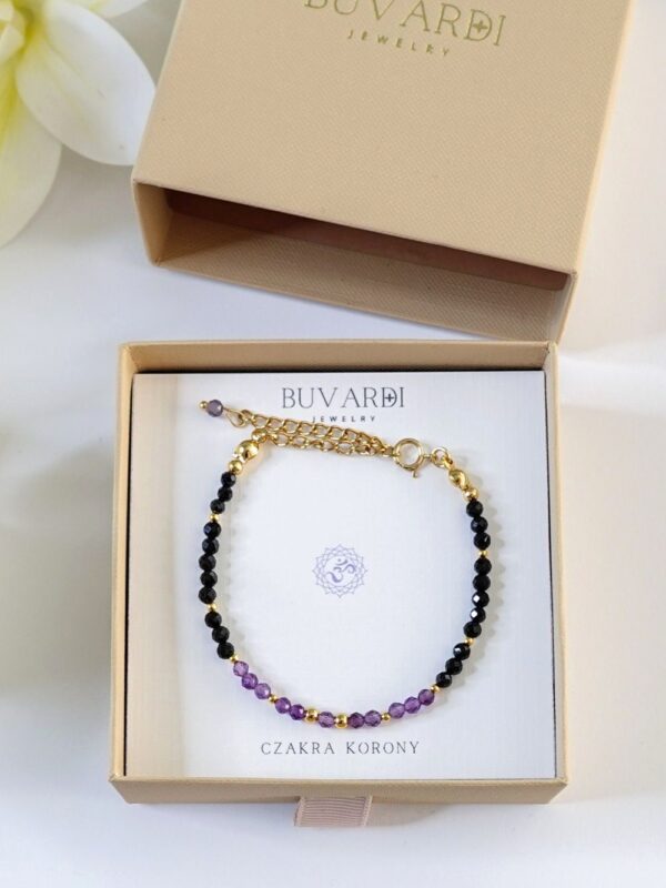 bransoletka czakry korony z ametystem