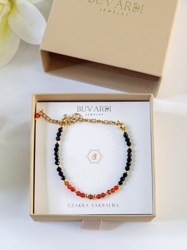 bransoletka z karneolem i turmalinem czakra sakralna