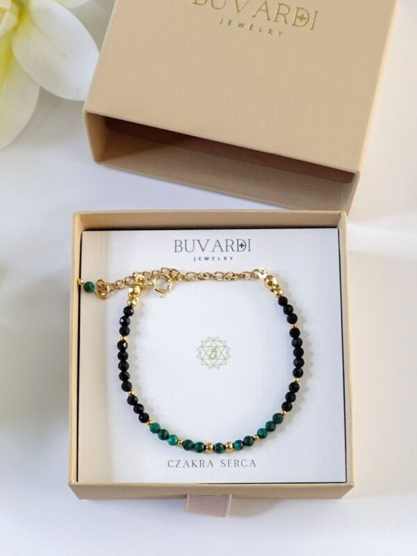 bransoletka damska czakra serca z malachitem