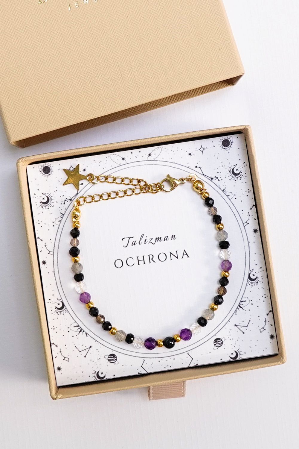 bransoletka damska z kamieni naturalnych z turmalinem, talizman ochronny