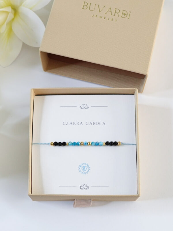 bransoletka na nici z apatytem czakra gardła