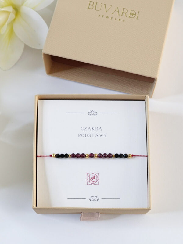 bransoletka na nici z granatem czakra podstawy