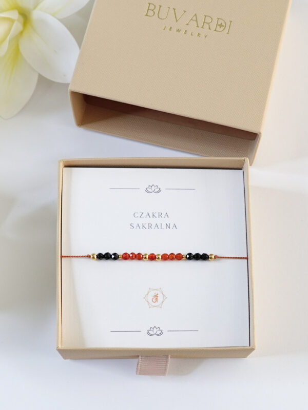 bransoletka na nici z karneolem czakra sakralna