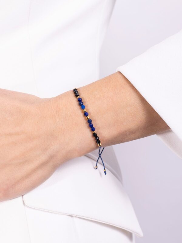 bransoletka czakry trzeciego oka z lapis lazuli i turmalinem