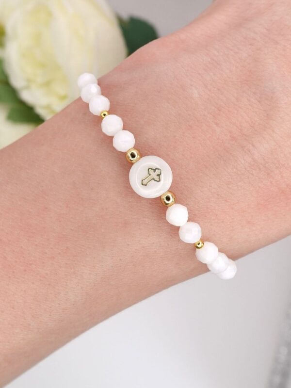 bransoletka z kamieniami księżycowymi na Komunię