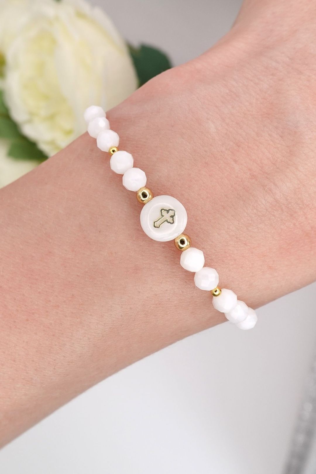 bransoletka z kamieniami księżycowymi na Komunię