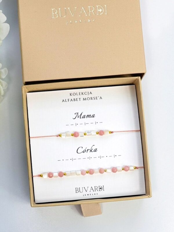 bransoletki dla mamy i córki z opalem