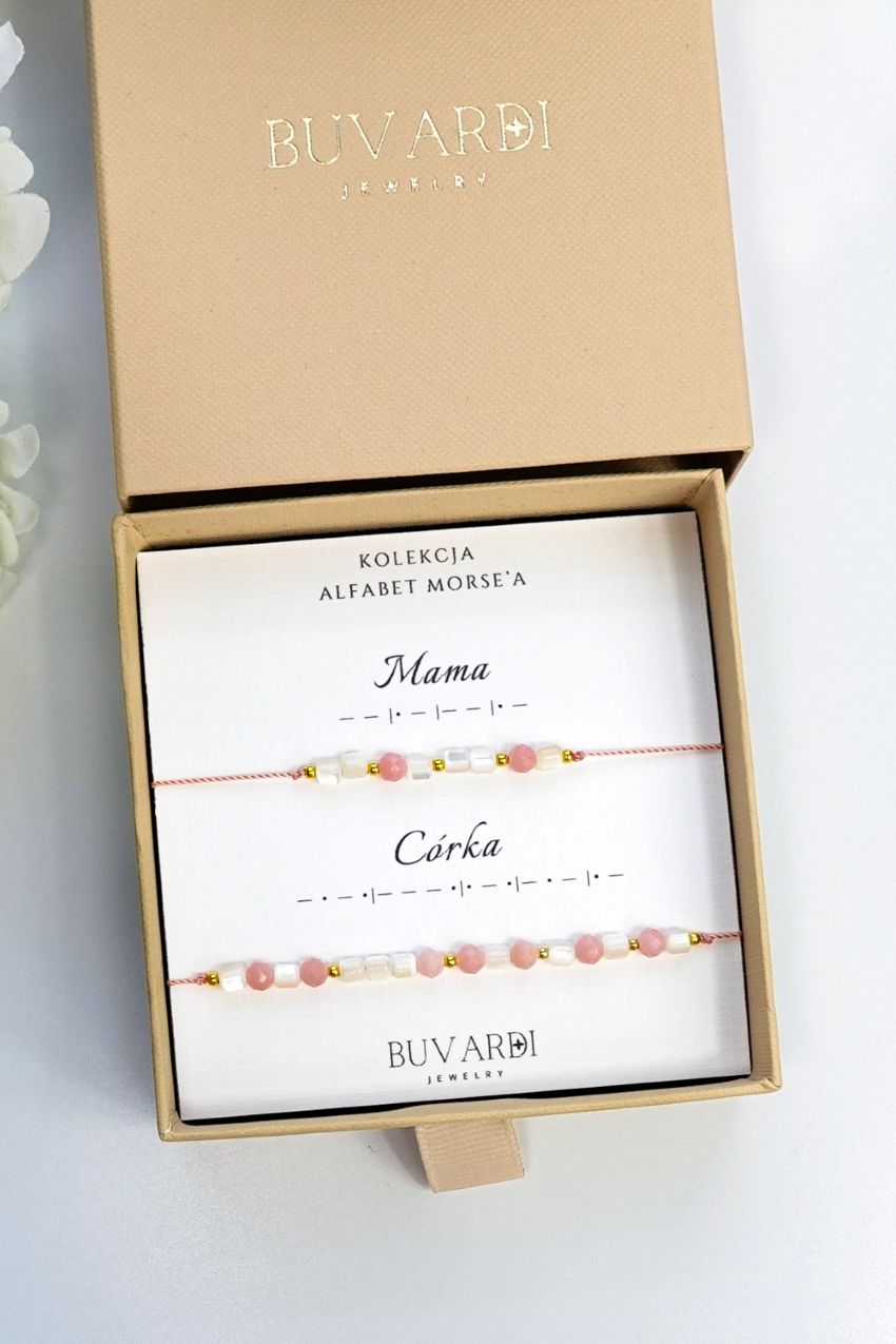 bransoletki dla mamy i córki z opalem