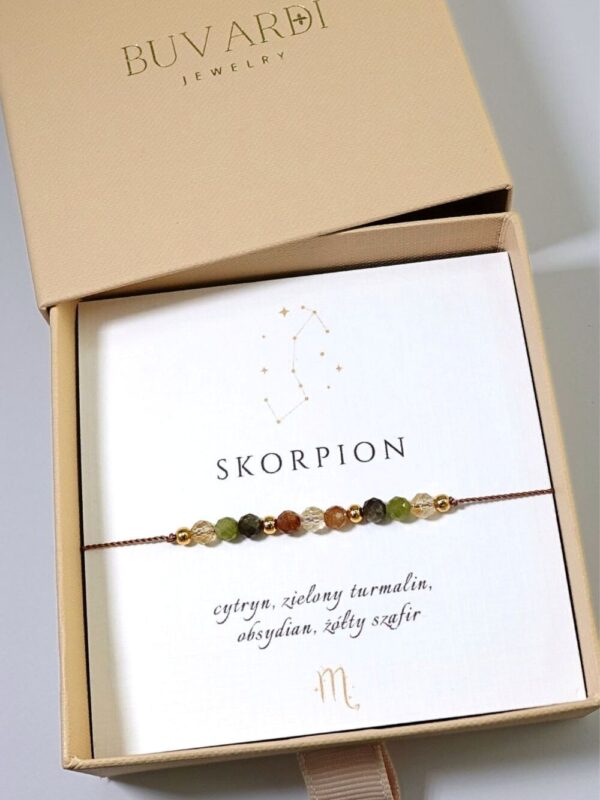 Bransoletka dla Skorpiona na sznurku.