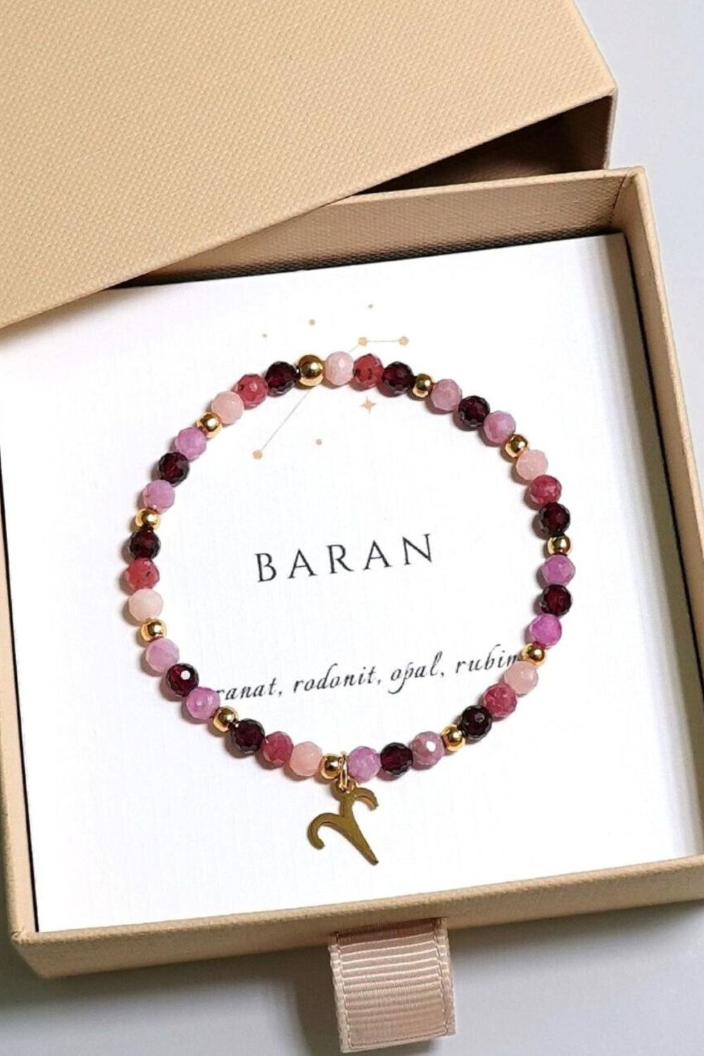 bransoletka znak zodiaku Baran na gumce