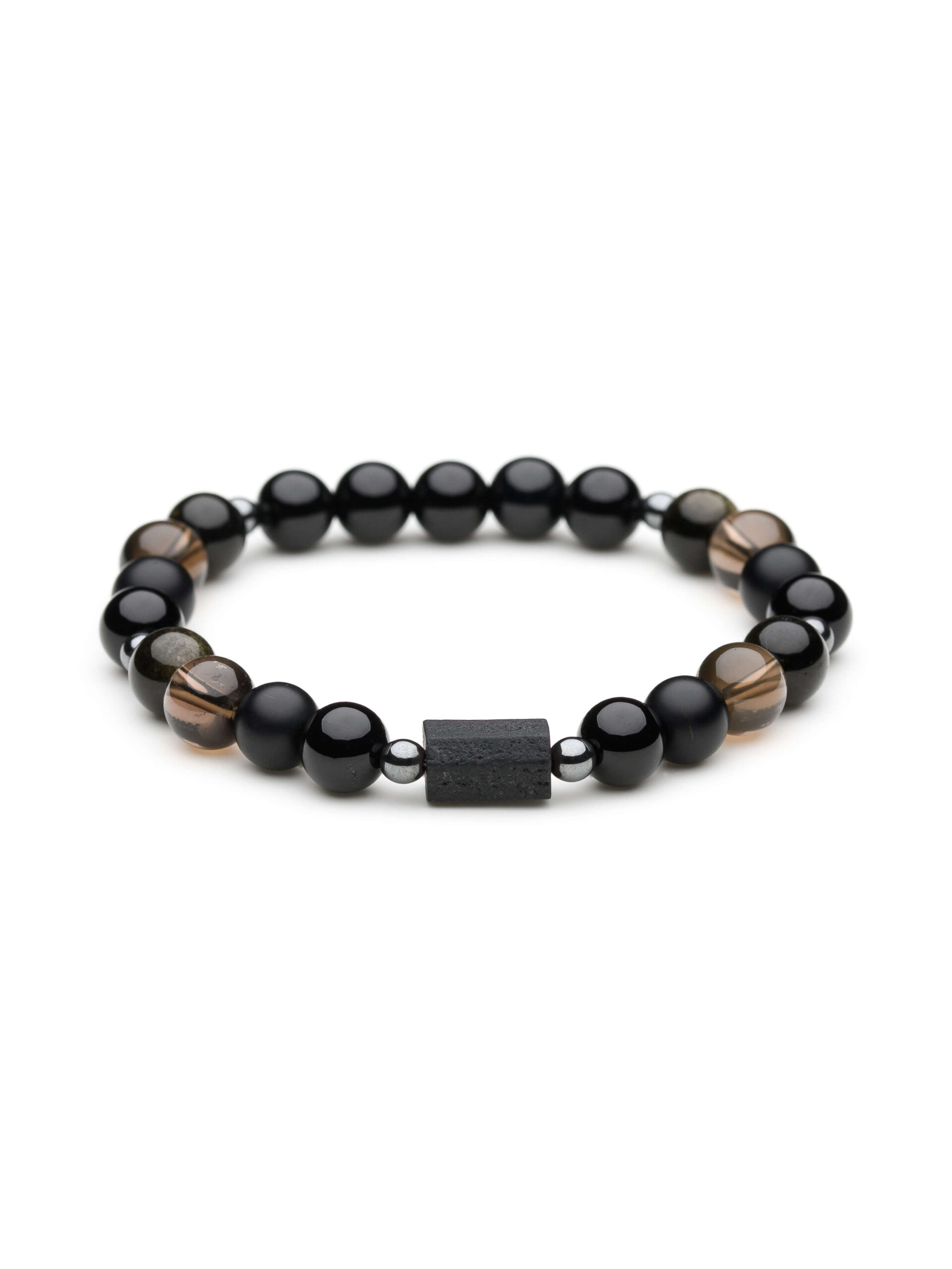 Bransoletka męska z turmalinem na gumce