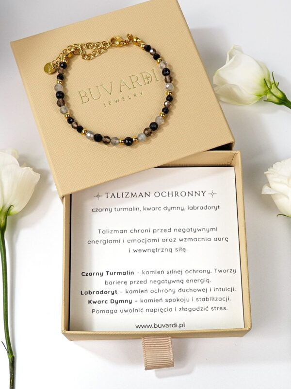 bransoletka z kamieni naturalnych Talizman Ochronny w pudełku prezentowym