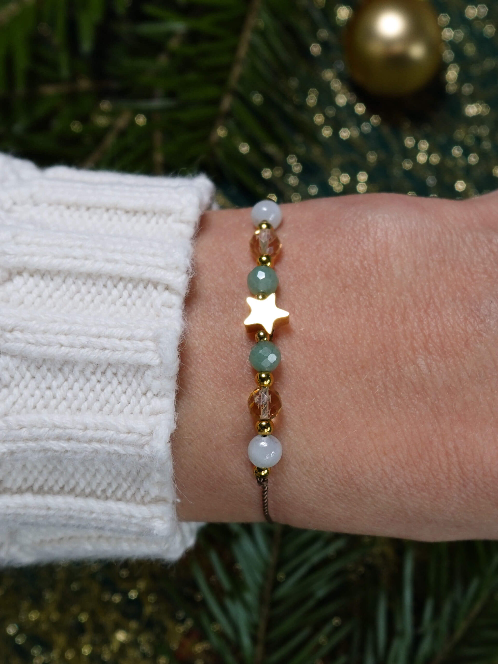 Bransoletka "Życzę Ci Szczęścia" – jadeit, cytryn i awenturyn - obrazek 4