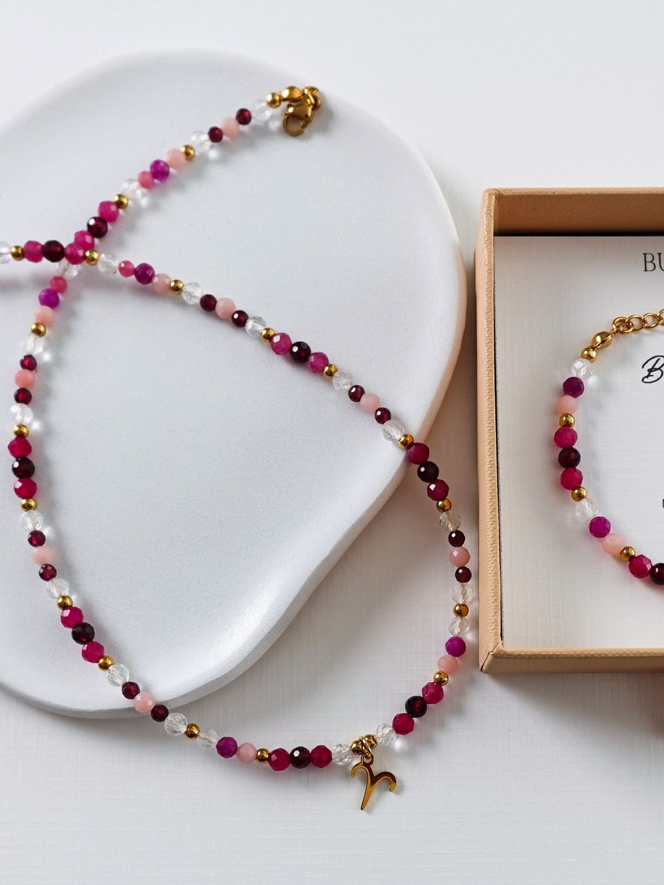 Naszyjnik dla Barana z kamieni naturalnych.